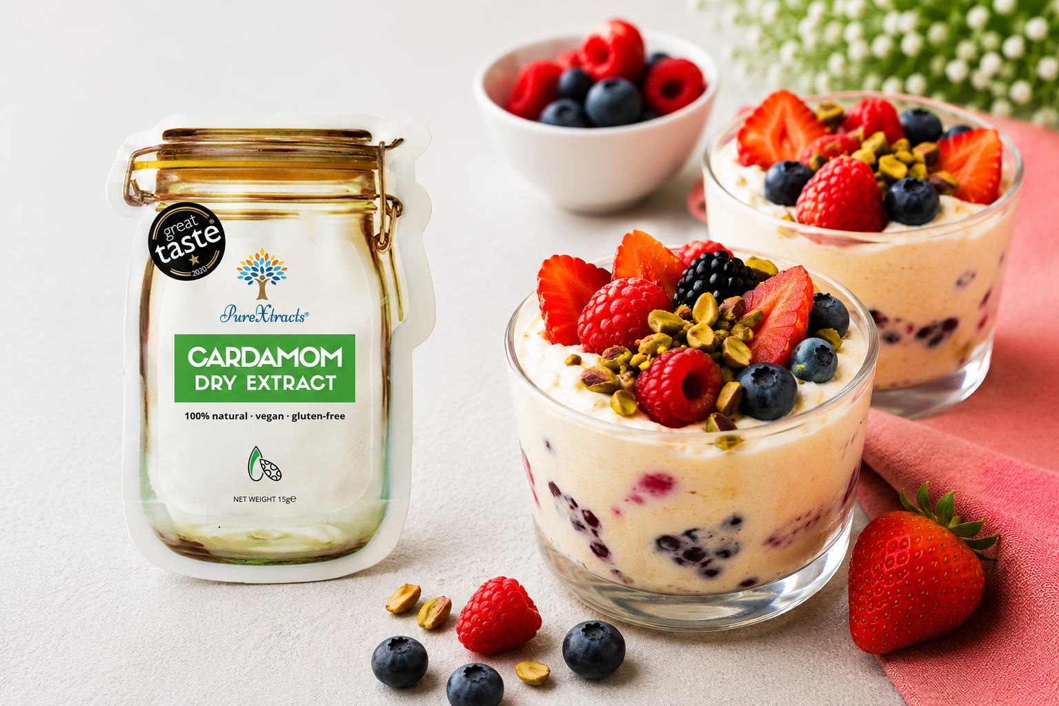 Cardamom Berry Frozen Yoghurt Cups - PureXtracts