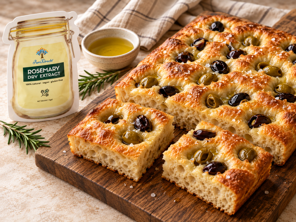 Olive Focaccia with Rosemary Extract- Purextracts