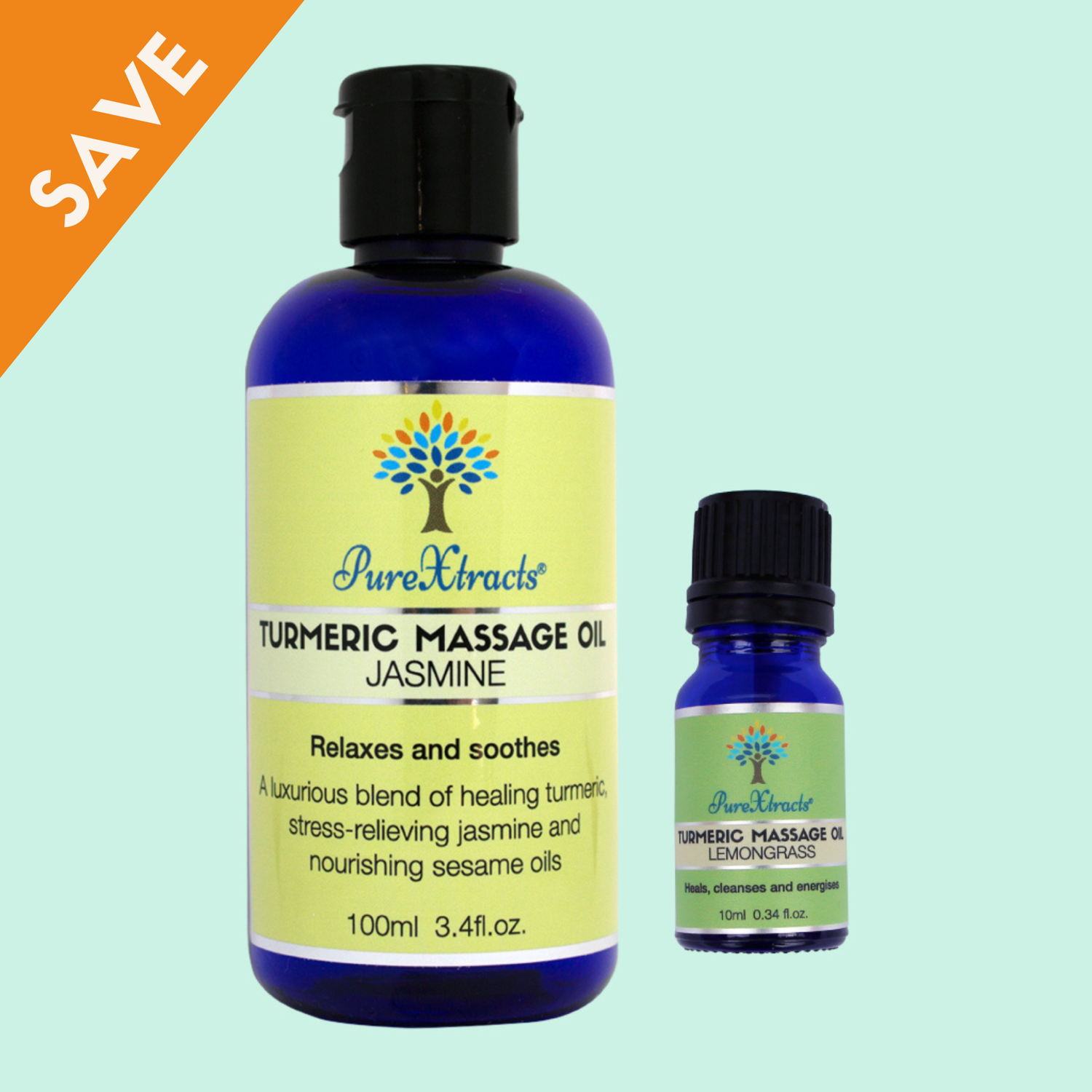 Turmeric Massage Oil - 100ml and 10ml oil together - PureXtracts