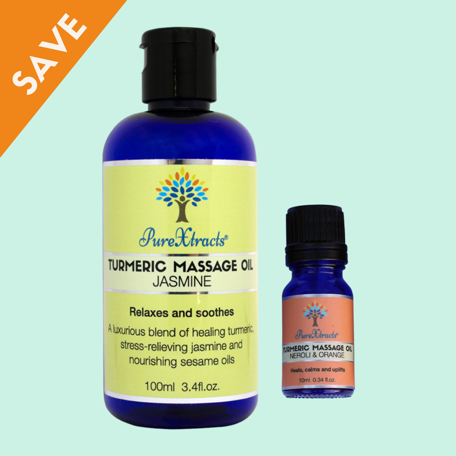 Turmeric Massage Oil - 100ml and 10ml oil together - PureXtracts