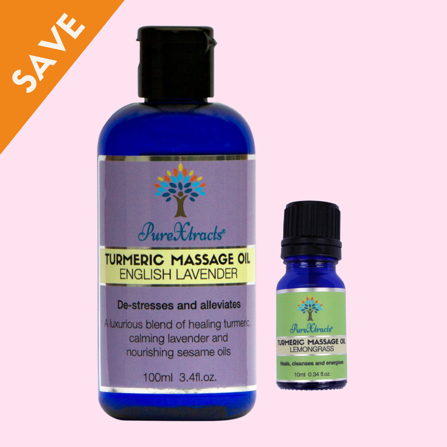 Turmeric Massage Oil - 100ml and 10ml oil together - PureXtracts