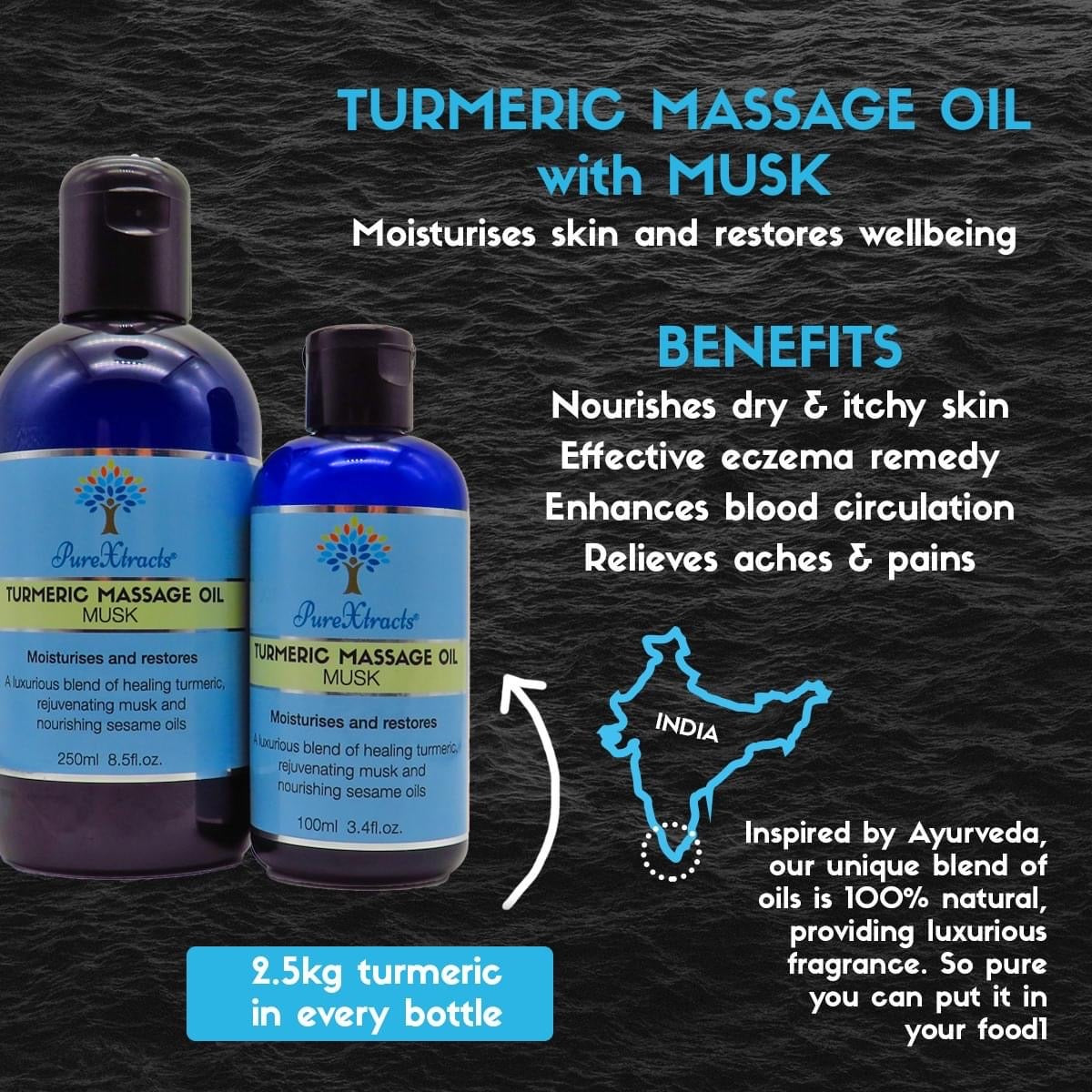 Turmeric Massage Oil - Musk - PureXtracts