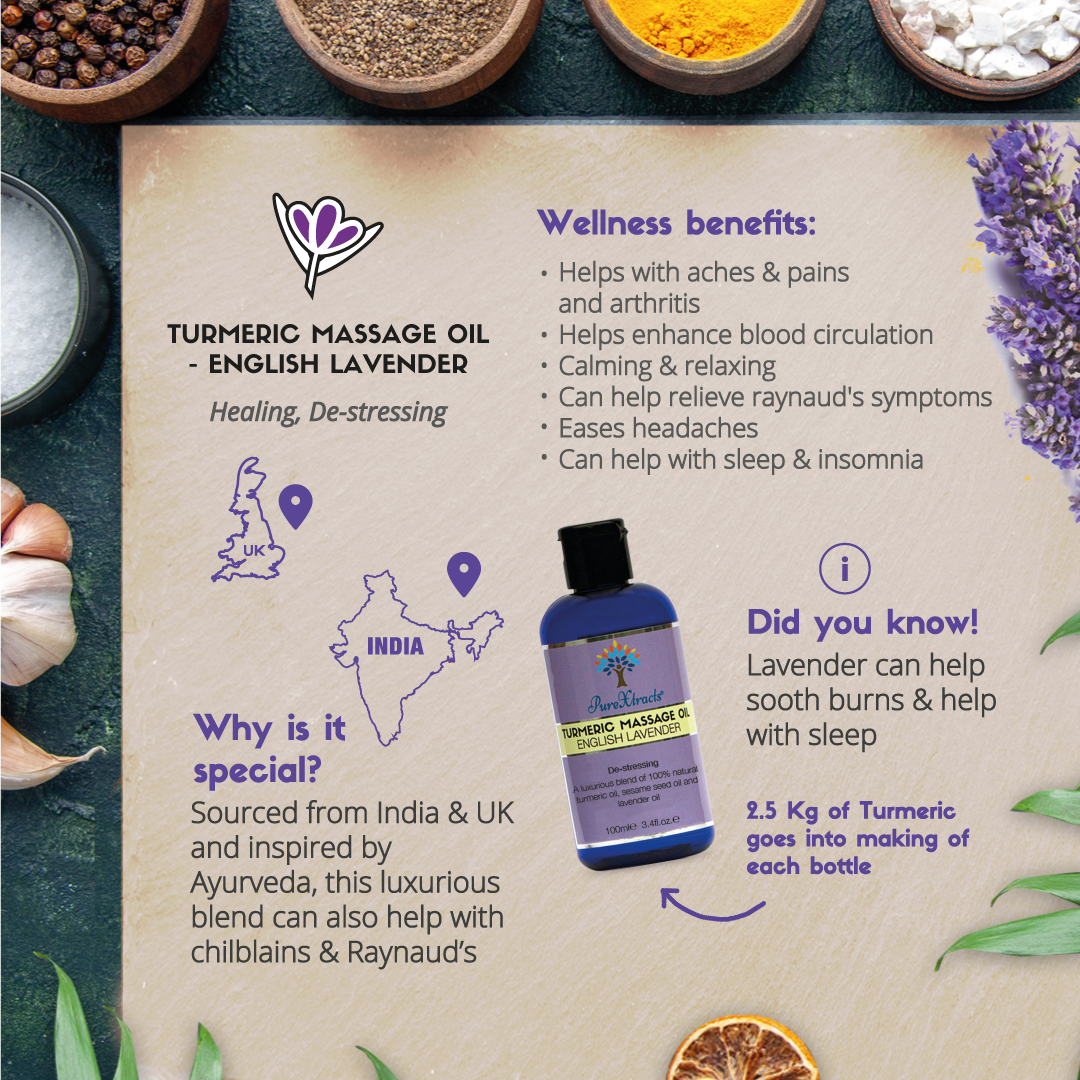 Turmeric Massage Oil - English Lavender - PureXtracts